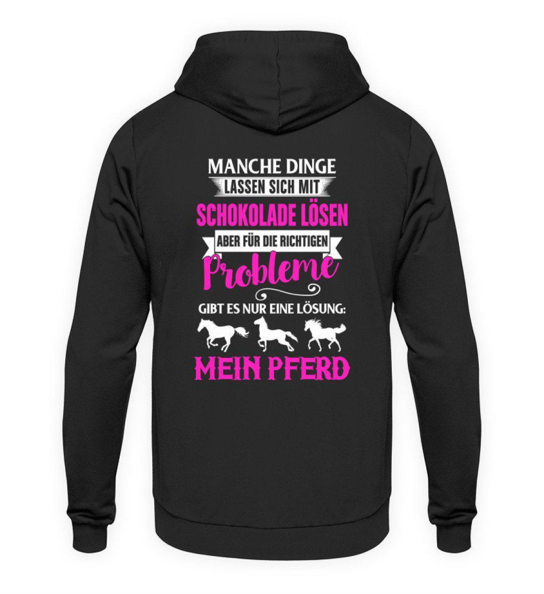 Lösung mein Pferd (Rückenprint) · Unisex Kapuzenpullover Hoodie-Unisex Hoodie-Jet Black-S-Agrarstarz