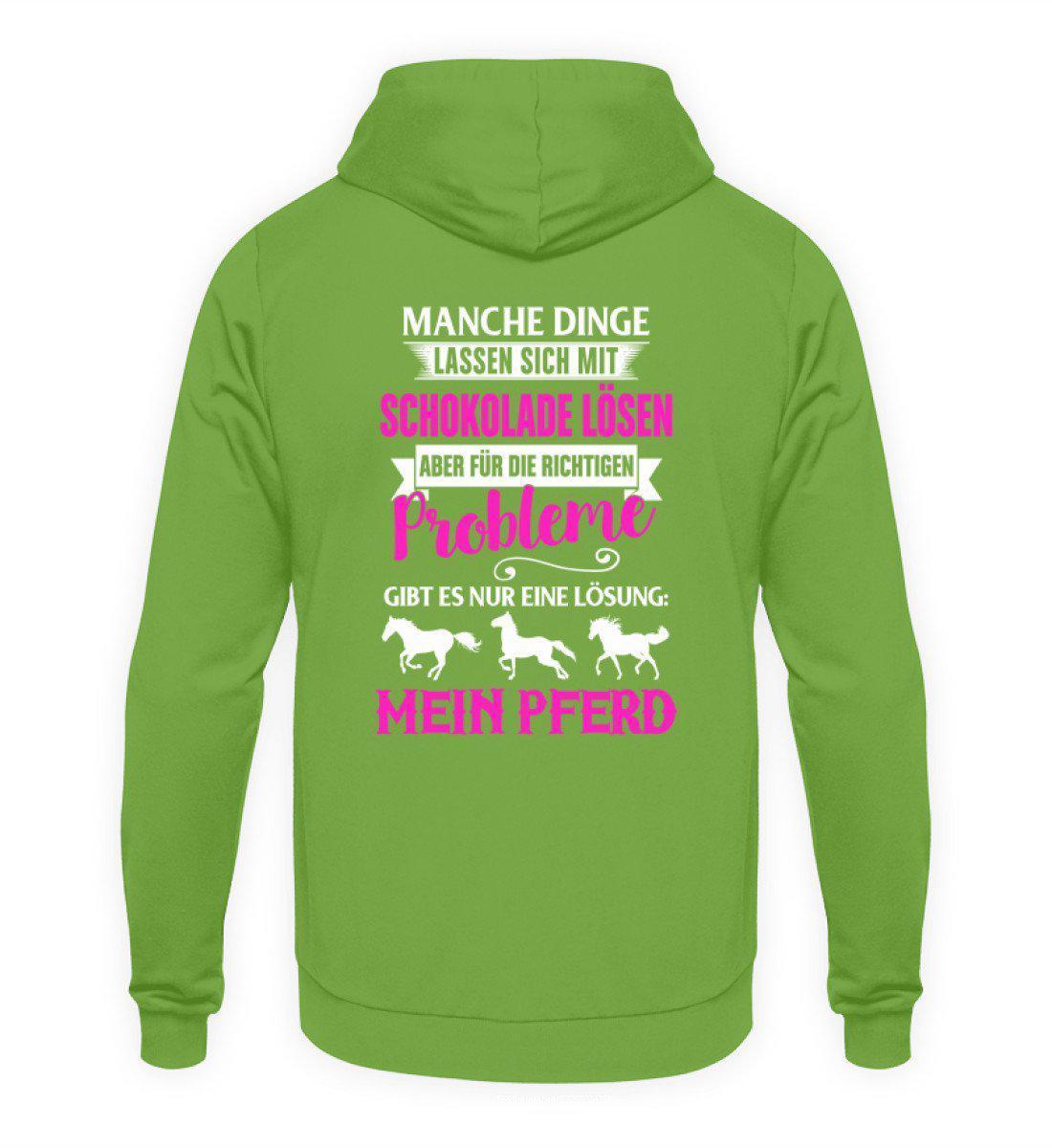 Lösung mein Pferd (Rückenprint) · Unisex Kapuzenpullover Hoodie-Unisex Hoodie-LimeGreen-S-Agrarstarz