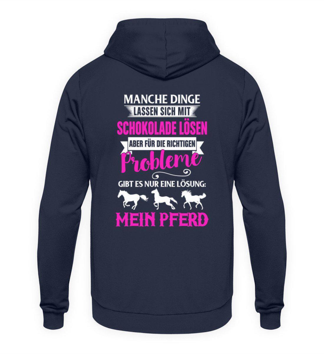 Lösung mein Pferd (Rückenprint) · Unisex Kapuzenpullover Hoodie-Unisex Hoodie-Oxford Navy-S-Agrarstarz
