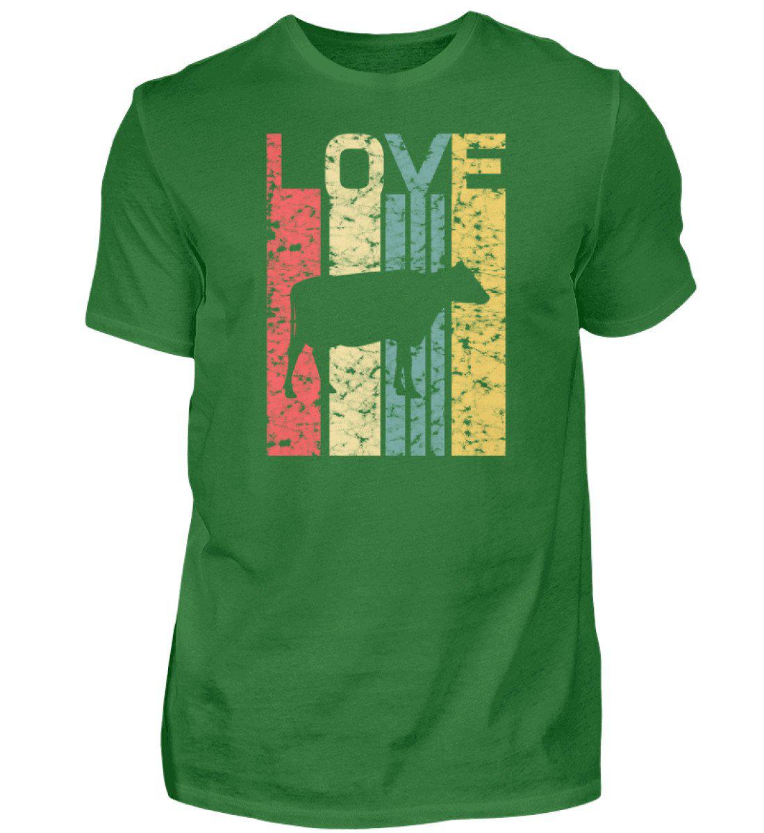 Love Kuh Retro · Herren T-Shirt-Herren Basic T-Shirt-Kelly Green-S-Agrarstarz