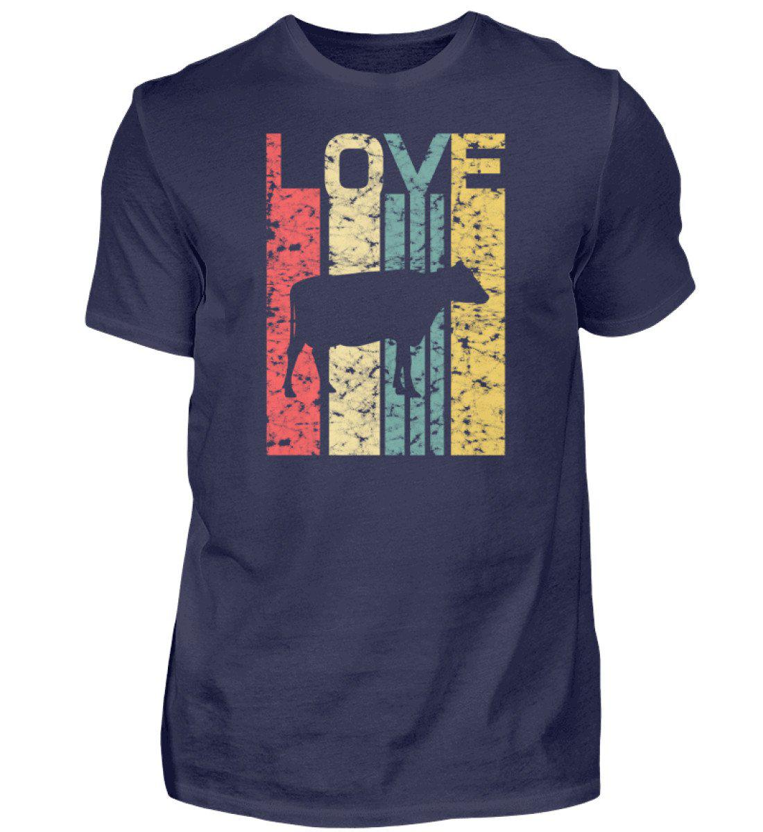 Love Kuh Retro · Herren T-Shirt-Herren Basic T-Shirt-Navy-S-Agrarstarz