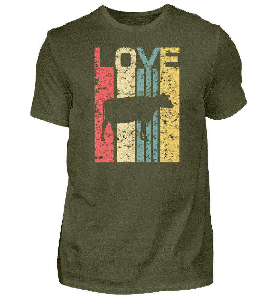 Love Kuh Retro · Herren T-Shirt-Herren Basic T-Shirt-Urban Khaki-S-Agrarstarz
