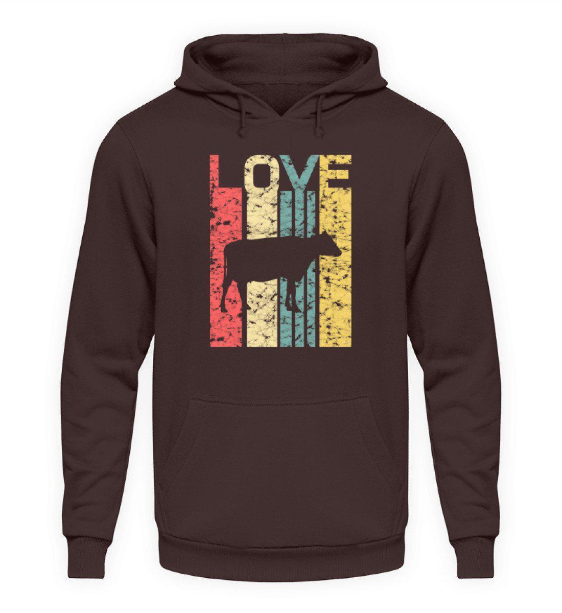 Love Kuh Retro · Unisex Kapuzenpullover Hoodie-Unisex Hoodie-Hot Chocolate-S-Agrarstarz