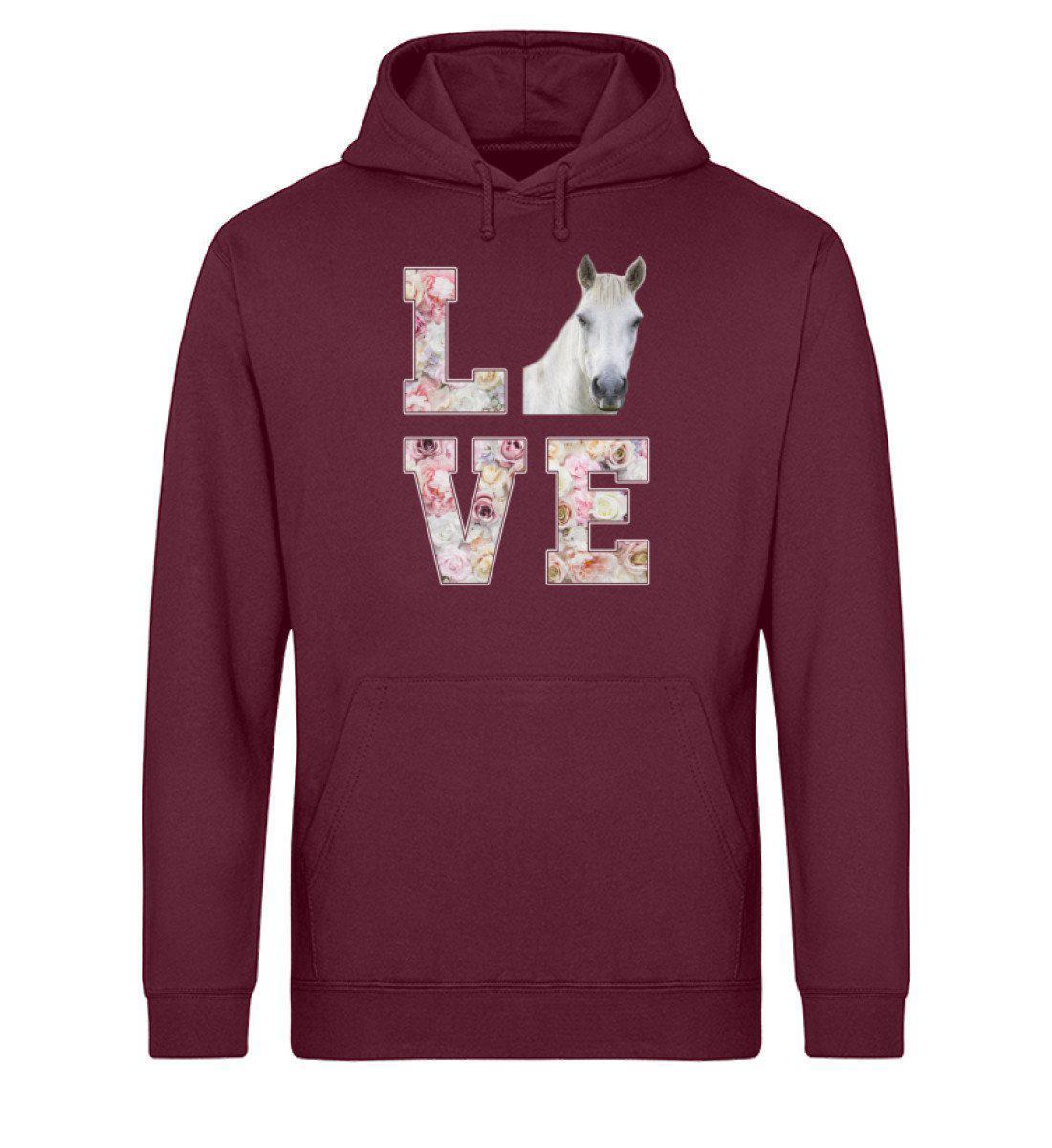Love Pferd · Unisex Organic Hoodie-Drummer Hoodie ST/ST-Burgundy-XS-Agrarstarz