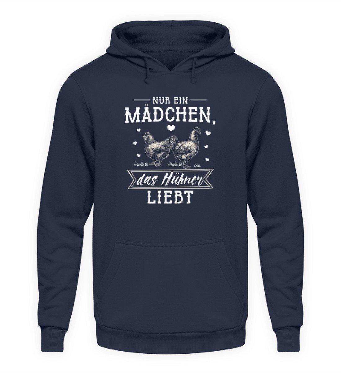 Mädchen liebt Hühner · Unisex Kapuzenpullover Hoodie-Unisex Hoodie-Oxford Navy-L-Agrarstarz