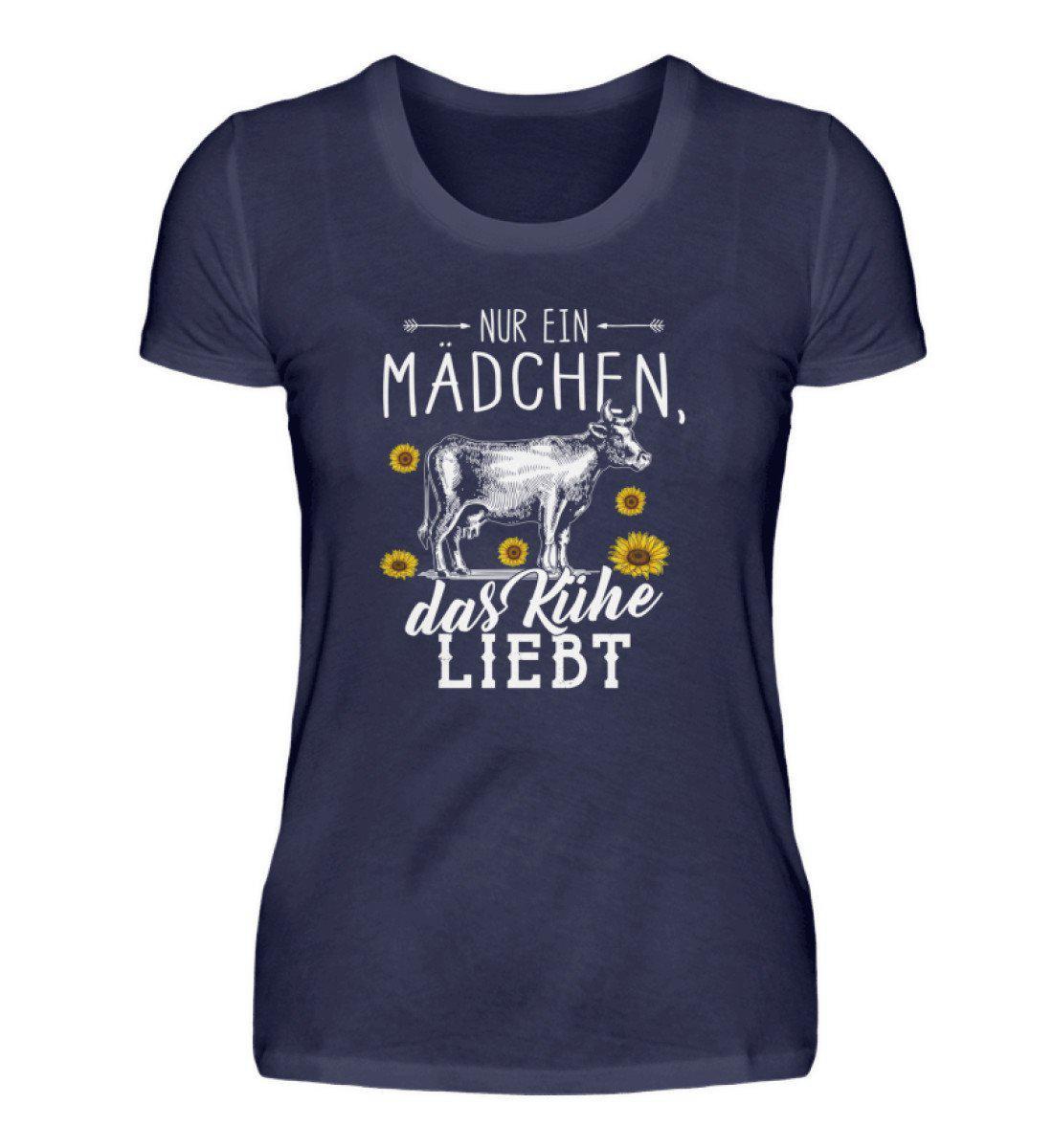 Mädchen liebt Kühe · Damen T-Shirt-Damen Basic T-Shirt-Navy-S-Agrarstarz