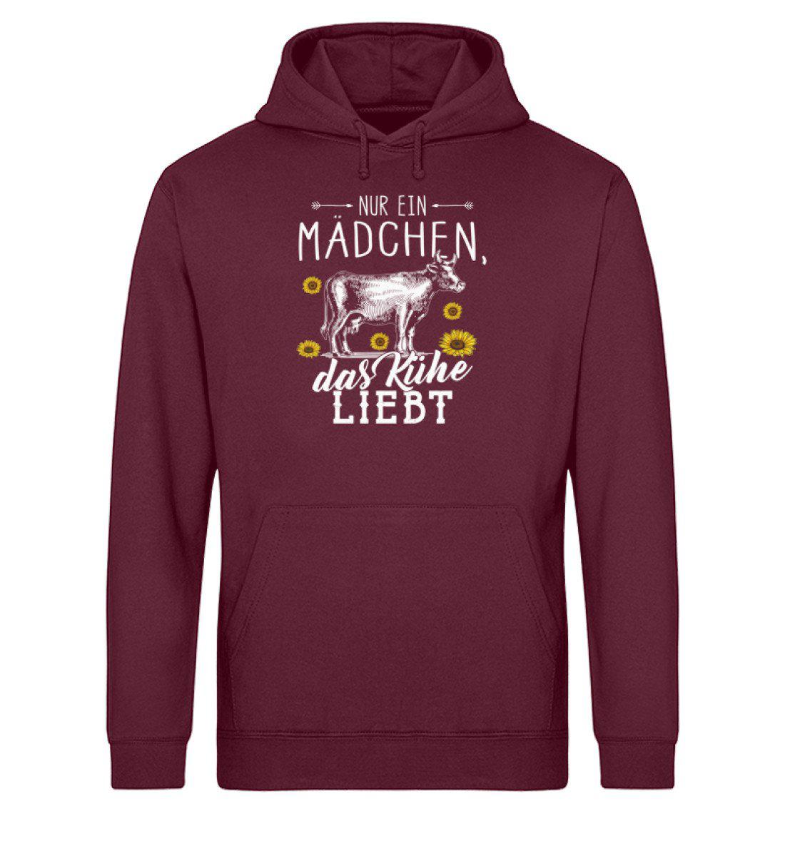 Mädchen liebt Kühe · Unisex Organic Hoodie-Drummer Hoodie ST/ST-Burgundy-XS-Agrarstarz