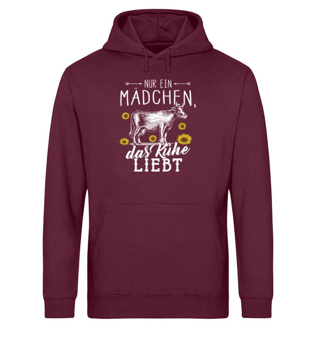 Mädchen liebt Kühe · Unisex Organic Hoodie-Drummer Hoodie ST/ST-Burgundy-XS-Agrarstarz