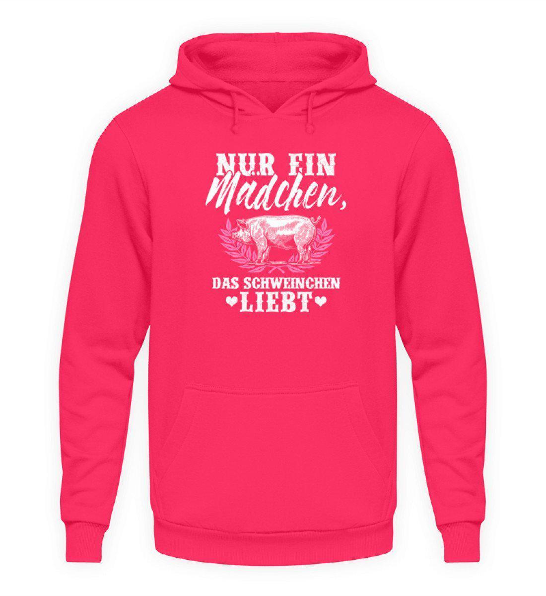 Mädchen liebt Schweinchen · Unisex Kapuzenpullover Hoodie-Unisex Hoodie-Hot Pink-S-Agrarstarz