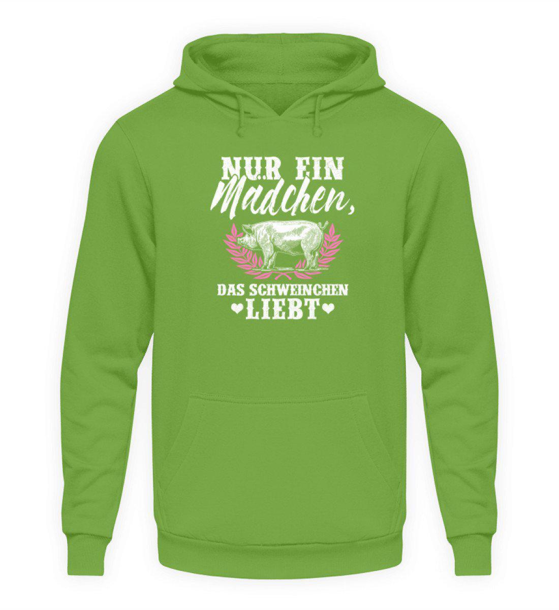Mädchen liebt Schweinchen · Unisex Kapuzenpullover Hoodie-Unisex Hoodie-LimeGreen-S-Agrarstarz