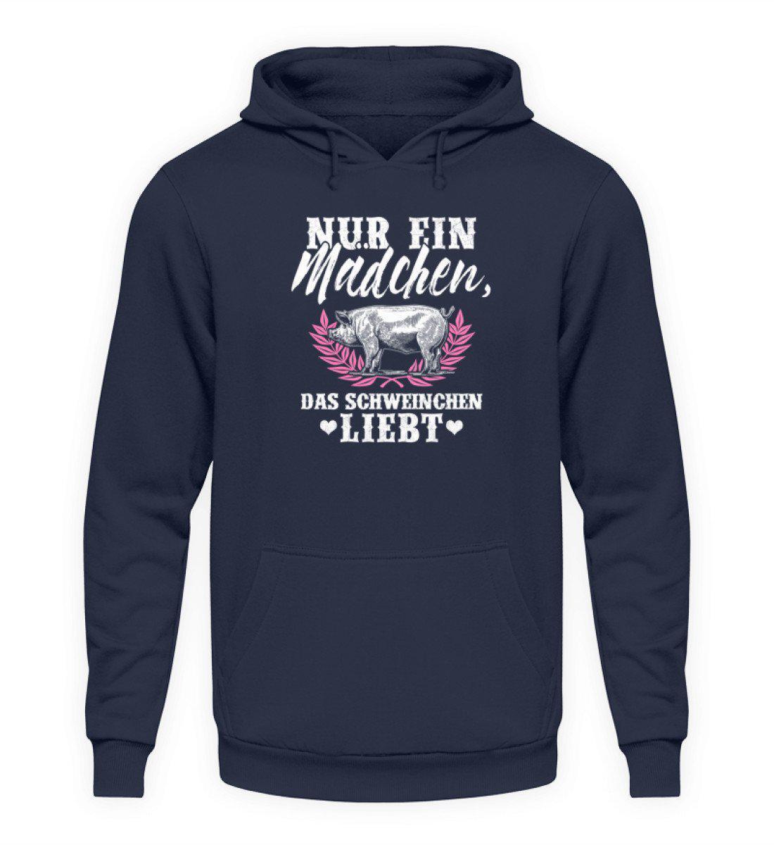 Mädchen liebt Schweinchen · Unisex Kapuzenpullover Hoodie-Unisex Hoodie-Oxford Navy-S-Agrarstarz