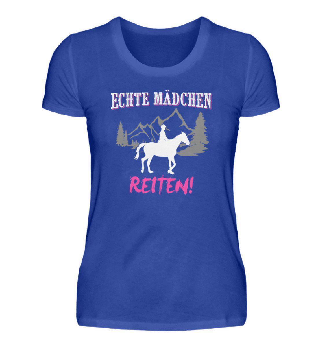 Mädchen reiten · Damen T-Shirt-Damen Basic T-Shirt-Neon Blue-S-Agrarstarz