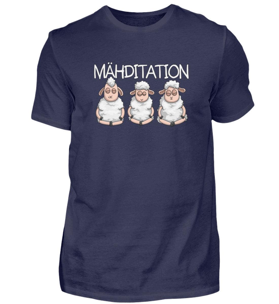 Mähditation Schafe · Herren T-Shirt-Herren Basic T-Shirt-Navy-S-Agrarstarz