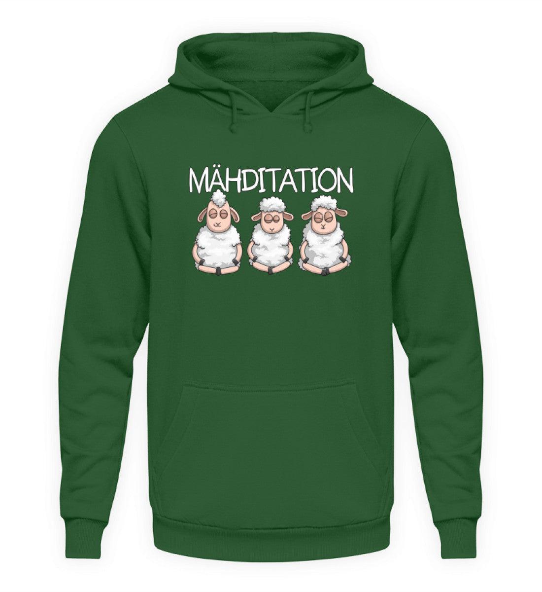 Mähditation Schafe · Unisex Kapuzenpullover Hoodie-Unisex Hoodie-Bottle Green-S-Agrarstarz