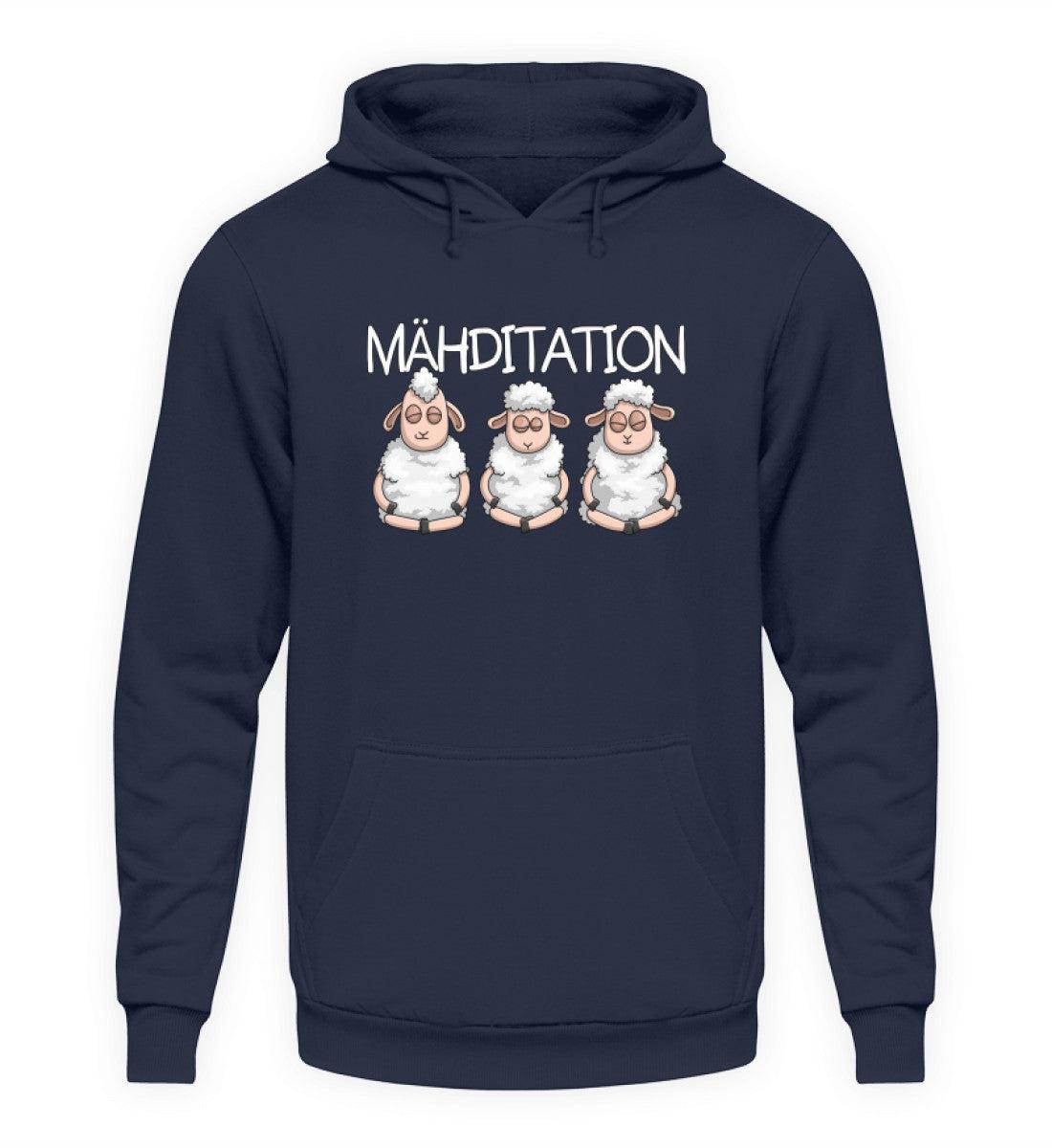 Mähditation Schafe · Unisex Kapuzenpullover Hoodie-Unisex Hoodie-Oxford Navy-S-Agrarstarz