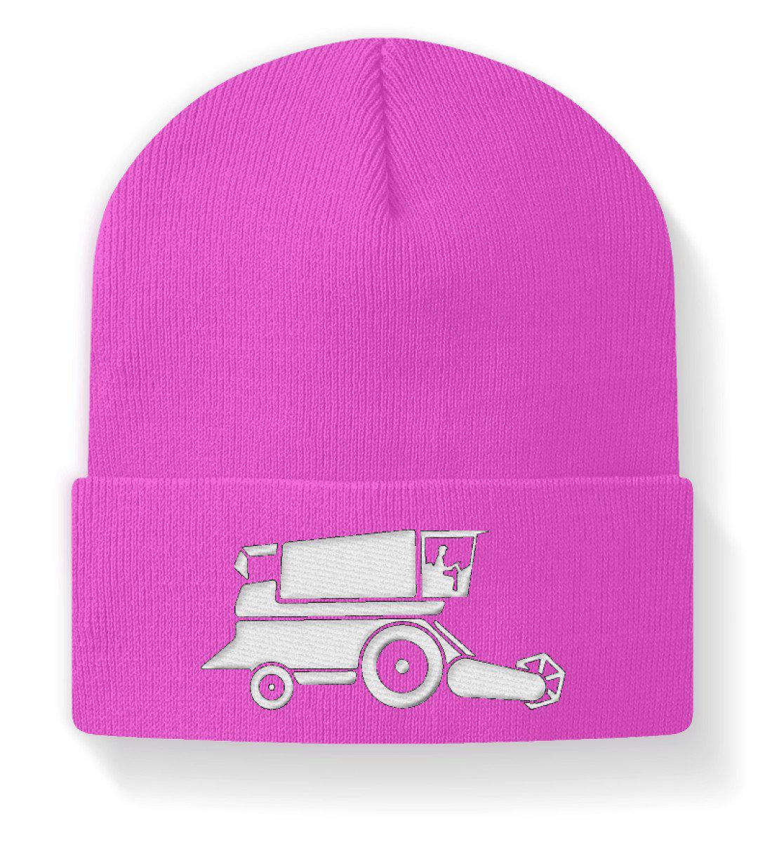 Mähdrescher · Beanie Mütze-Beanie mit Stick-Fuchsia-M-Agrarstarz