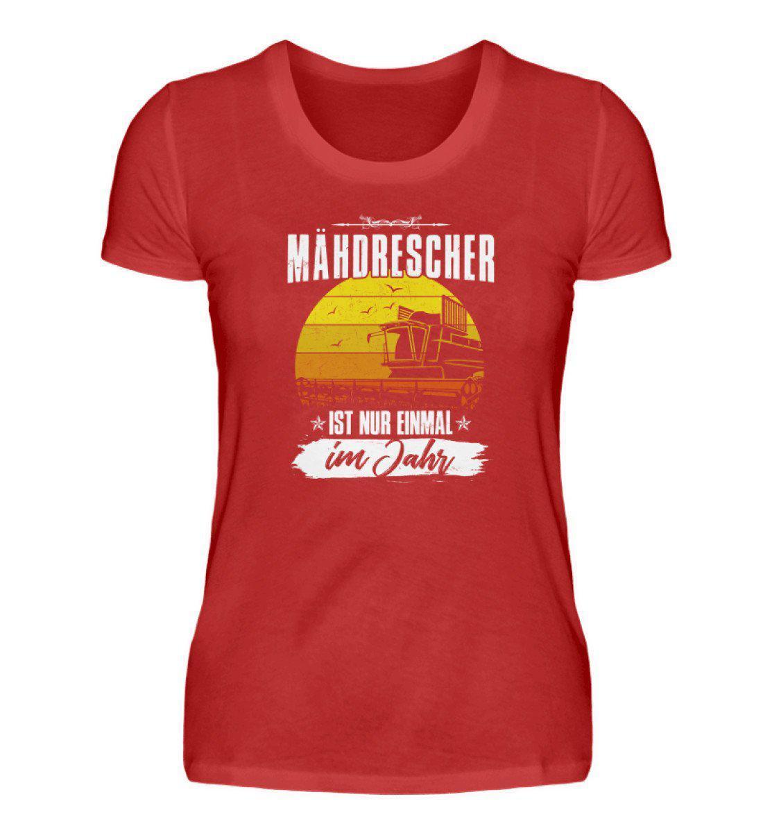 Mähdrescher einmal im Jahr · Damen T-Shirt-Damen Basic T-Shirt-Red-S-Agrarstarz