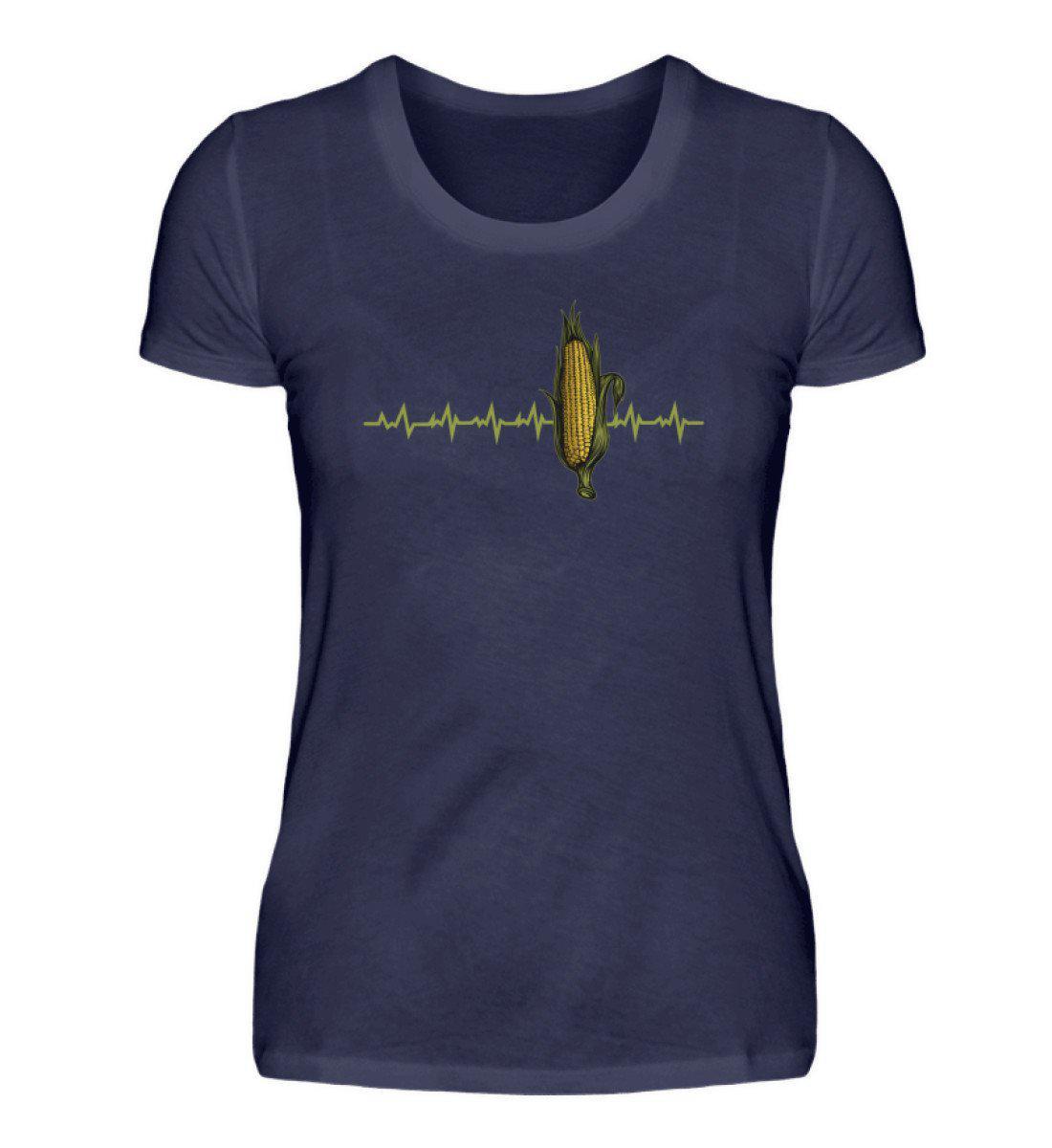 Mais Heartbeat · Damen T-Shirt-Damen Basic T-Shirt-Navy-S-Agrarstarz