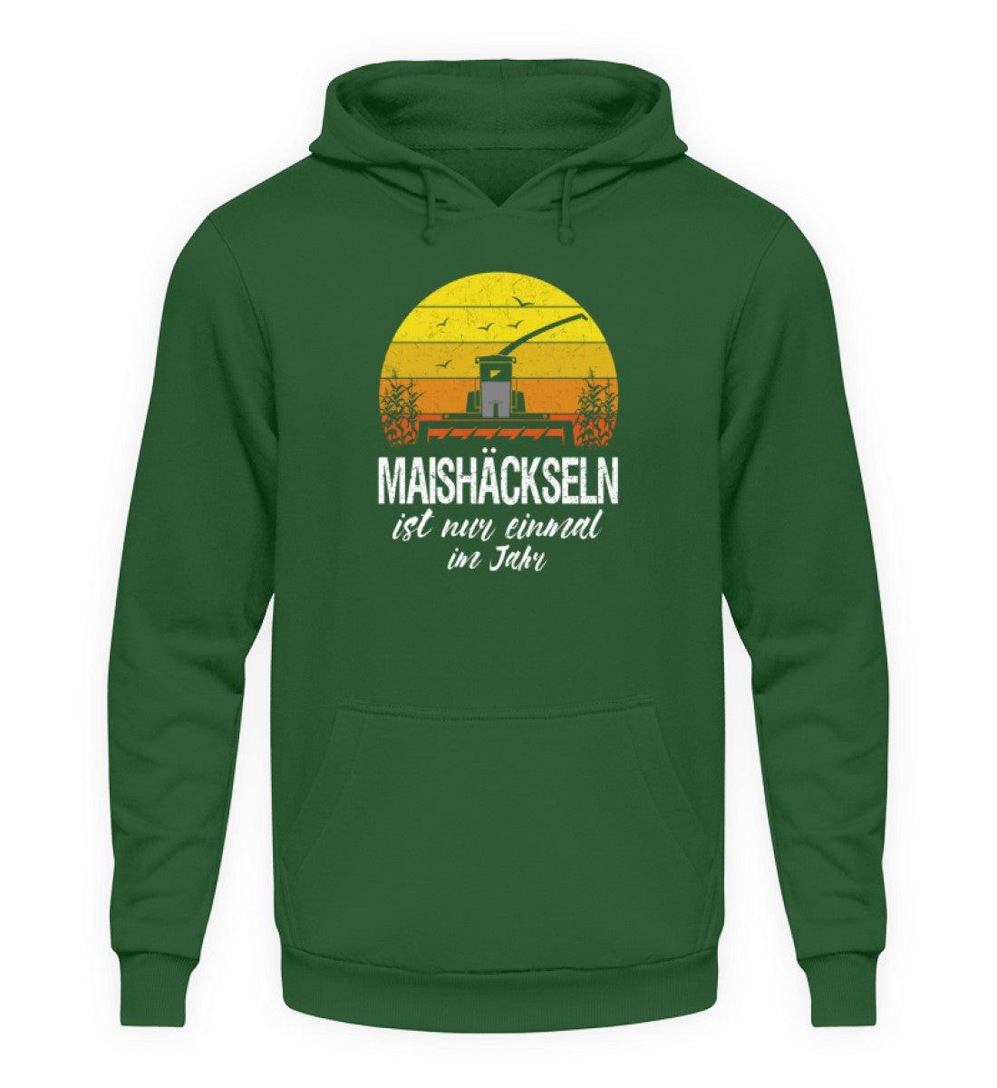 Maishäckseln einmal im Jahr · Unisex Kapuzenpullover Hoodie-Unisex Hoodie-Bottle Green-S-Agrarstarz
