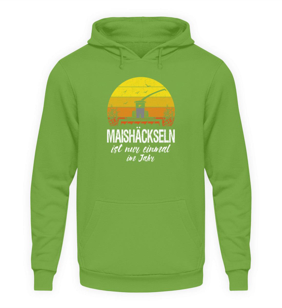 Maishäckseln einmal im Jahr · Unisex Kapuzenpullover Hoodie-Unisex Hoodie-LimeGreen-S-Agrarstarz