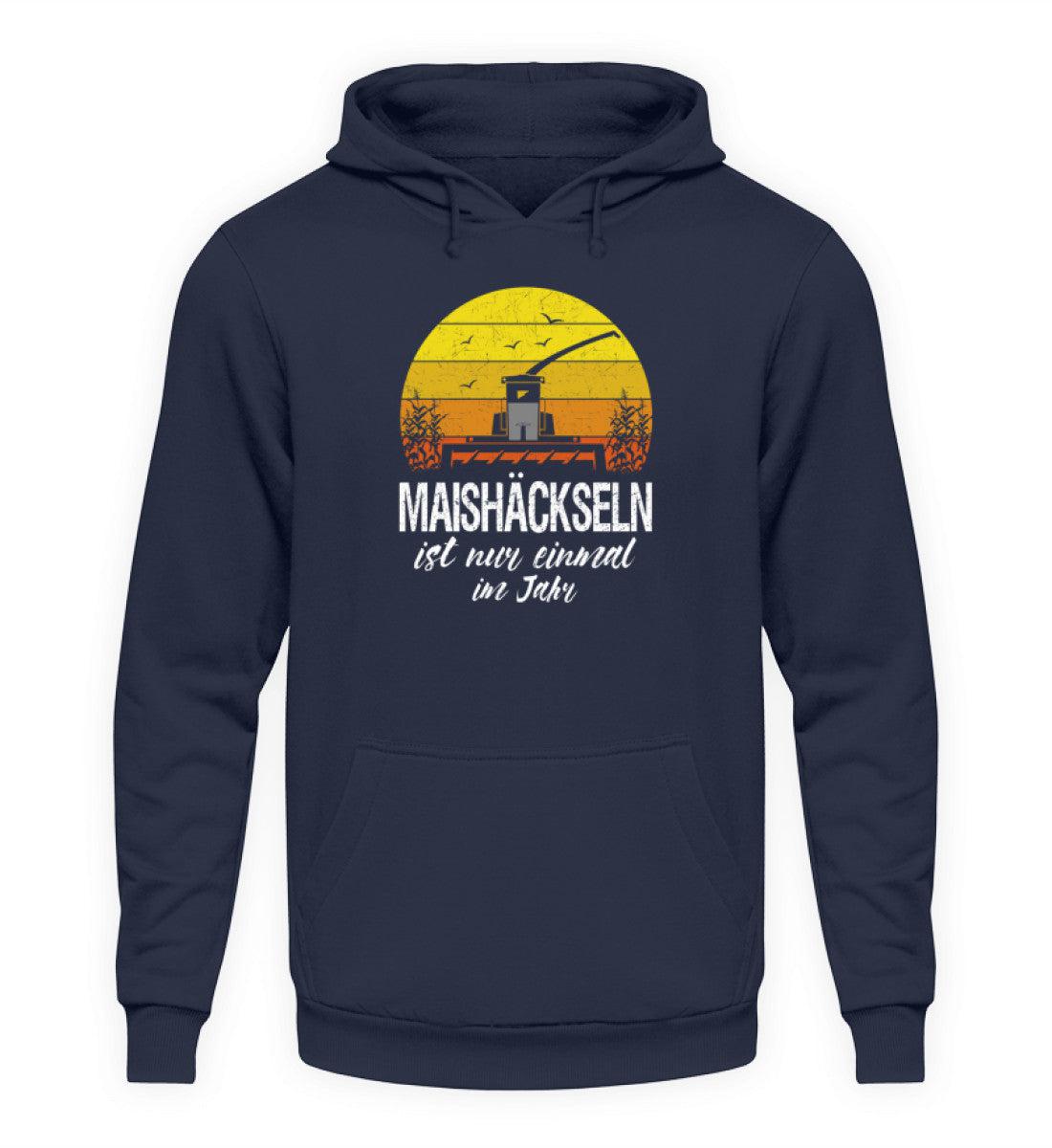 Maishäckseln einmal im Jahr · Unisex Kapuzenpullover Hoodie-Unisex Hoodie-Oxford Navy-S-Agrarstarz