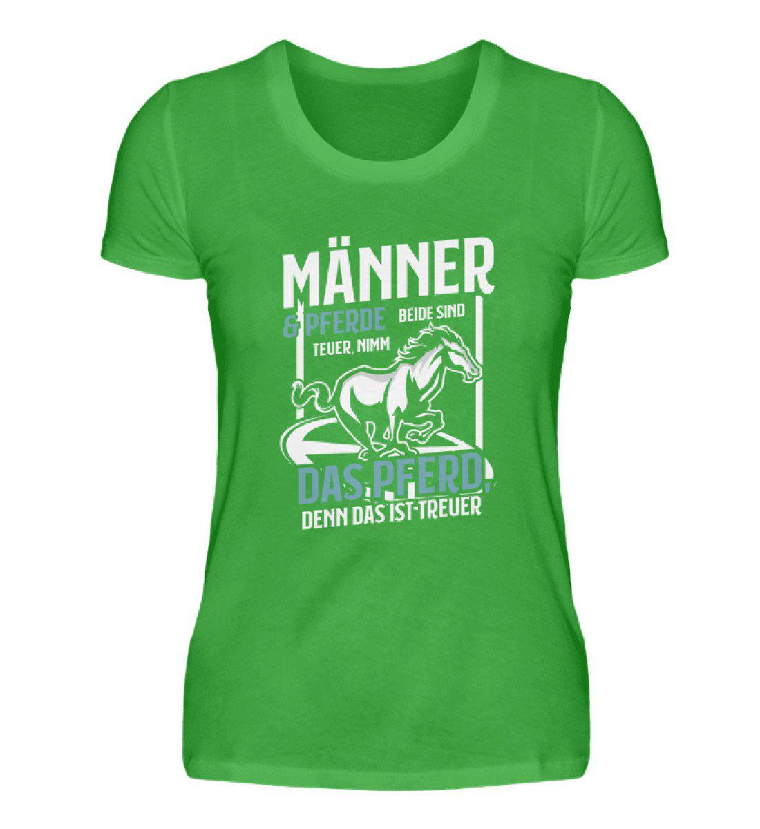 Männer und Pferde teuer · Damen T-Shirt-Damen Basic T-Shirt-Green Apple-S-Agrarstarz