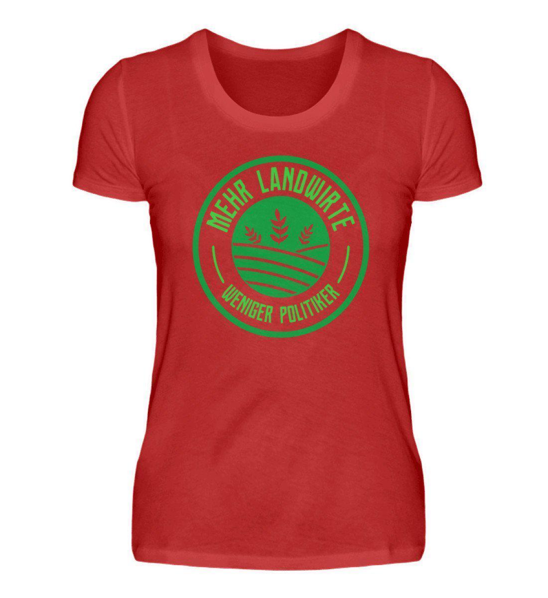 Mehr Landwirte · Damen T-Shirt-Damen Basic T-Shirt-Red-S-Agrarstarz
