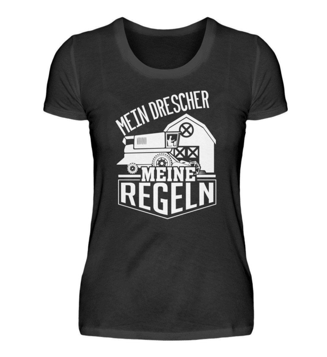 Mein Drescher meine Regeln · Damen T-Shirt-Damen Basic T-Shirt-Black-S-Agrarstarz