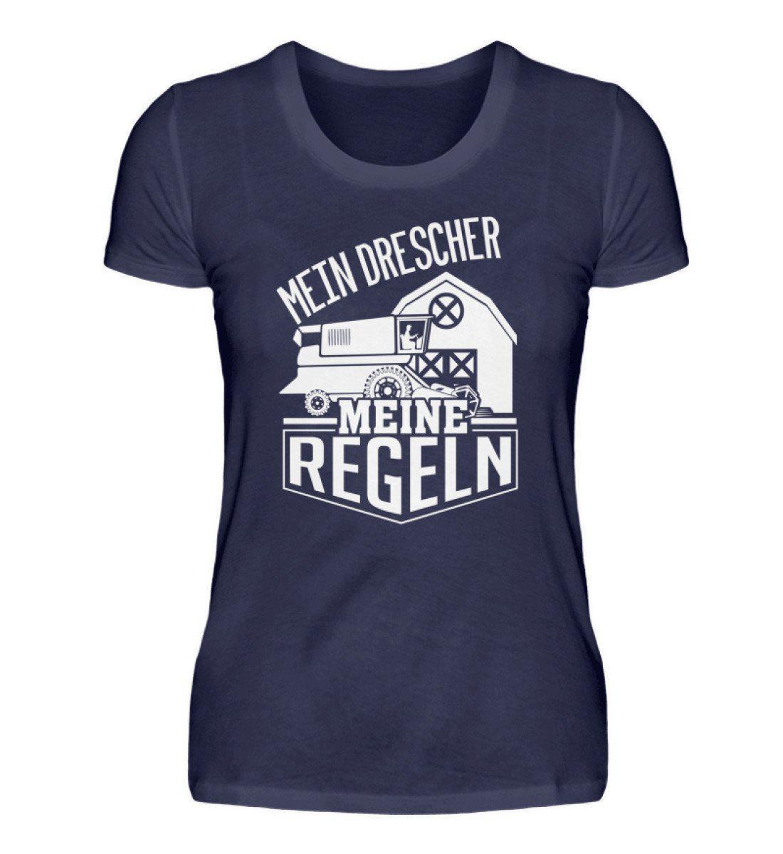 Mein Drescher meine Regeln · Damen T-Shirt-Damen Basic T-Shirt-Navy-S-Agrarstarz