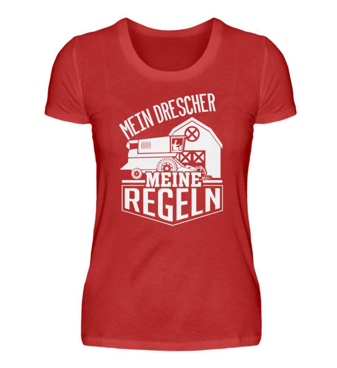 Mein Drescher meine Regeln · Damen T-Shirt-Damen Basic T-Shirt-Red-S-Agrarstarz