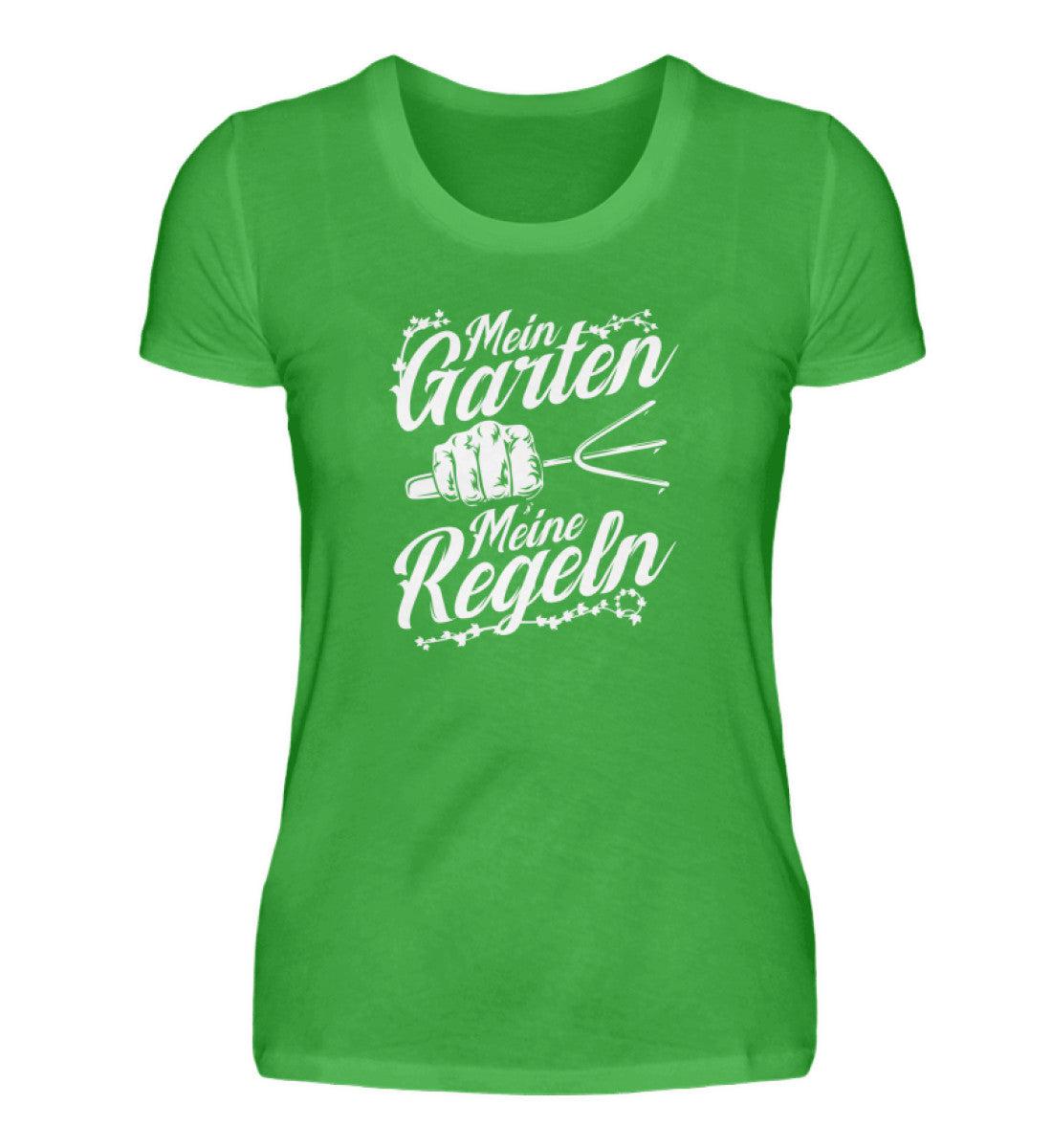 Mein Garten meine Regeln · Damen T-Shirt-Damen Basic T-Shirt-Green Apple-S-Agrarstarz