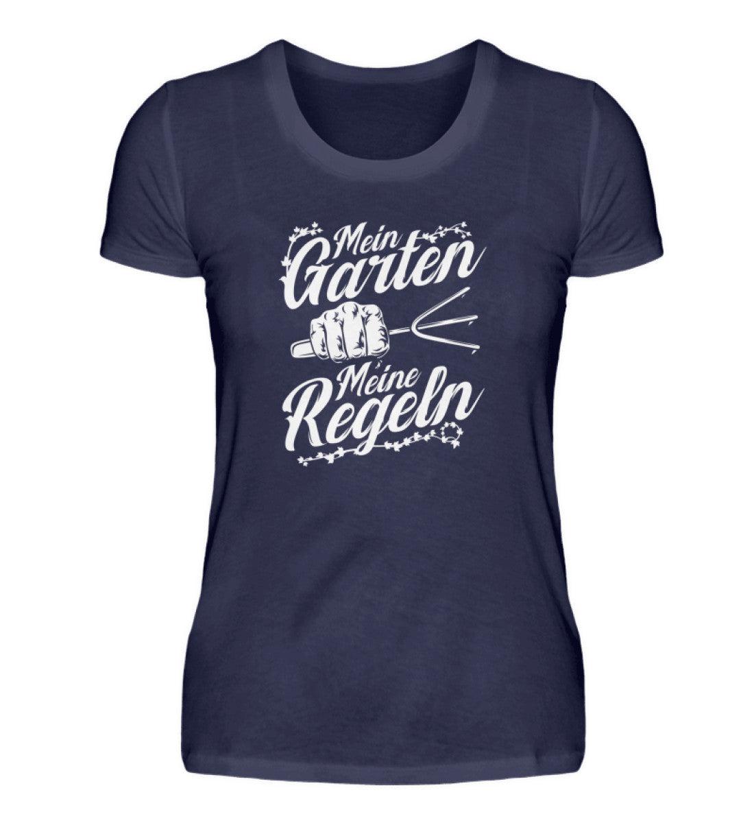 Mein Garten meine Regeln · Damen T-Shirt-Damen Basic T-Shirt-Navy-S-Agrarstarz