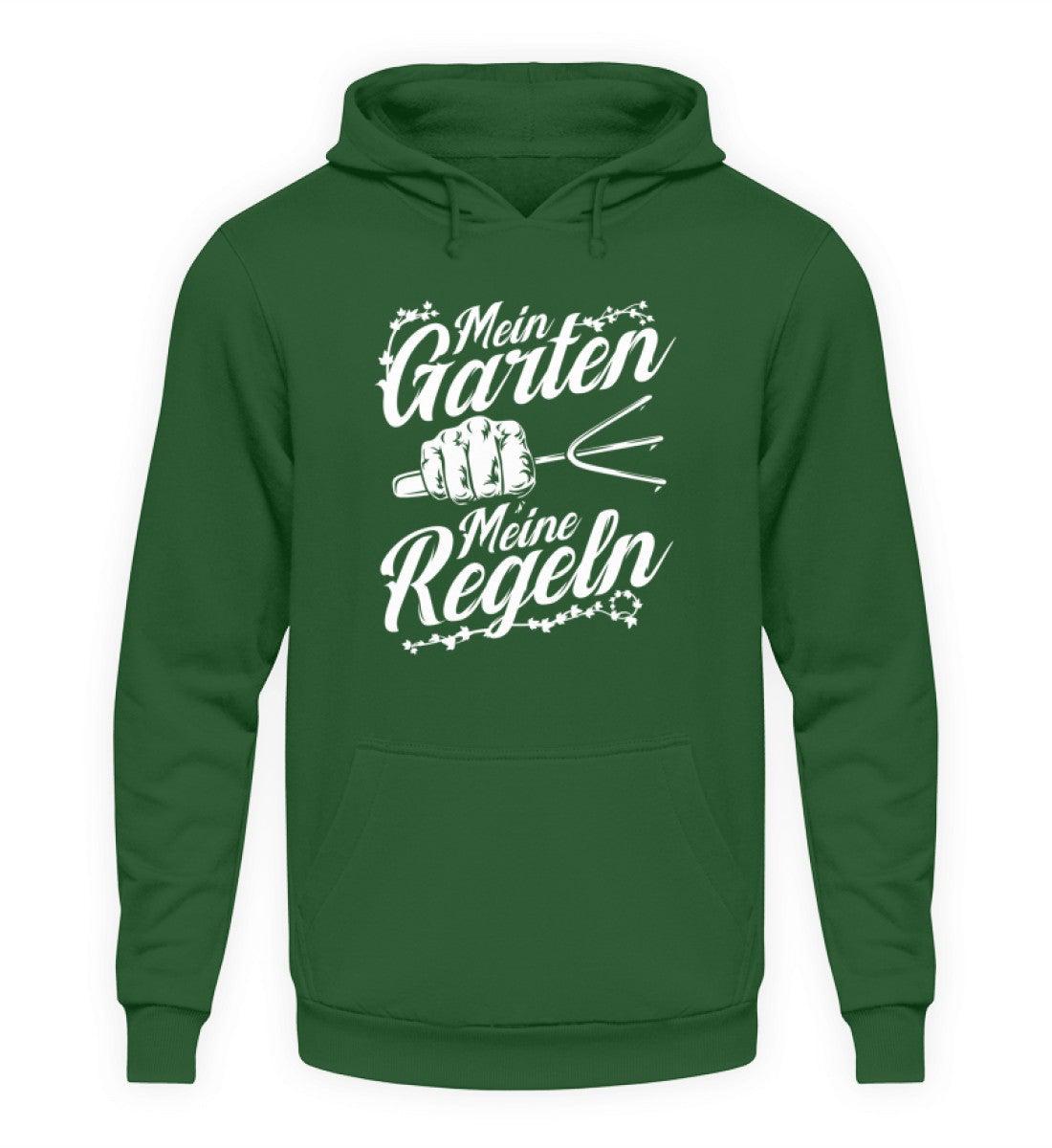 Mein Garten meine Regeln · Unisex Kapuzenpullover Hoodie-Unisex Hoodie-Bottle Green-S-Agrarstarz