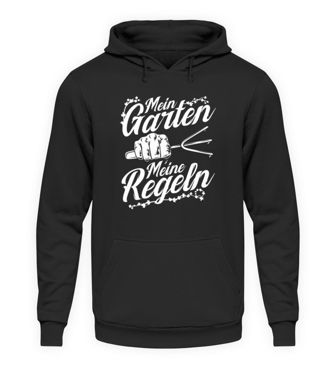 Mein Garten meine Regeln · Unisex Kapuzenpullover Hoodie-Unisex Hoodie-Deep Black-S-Agrarstarz