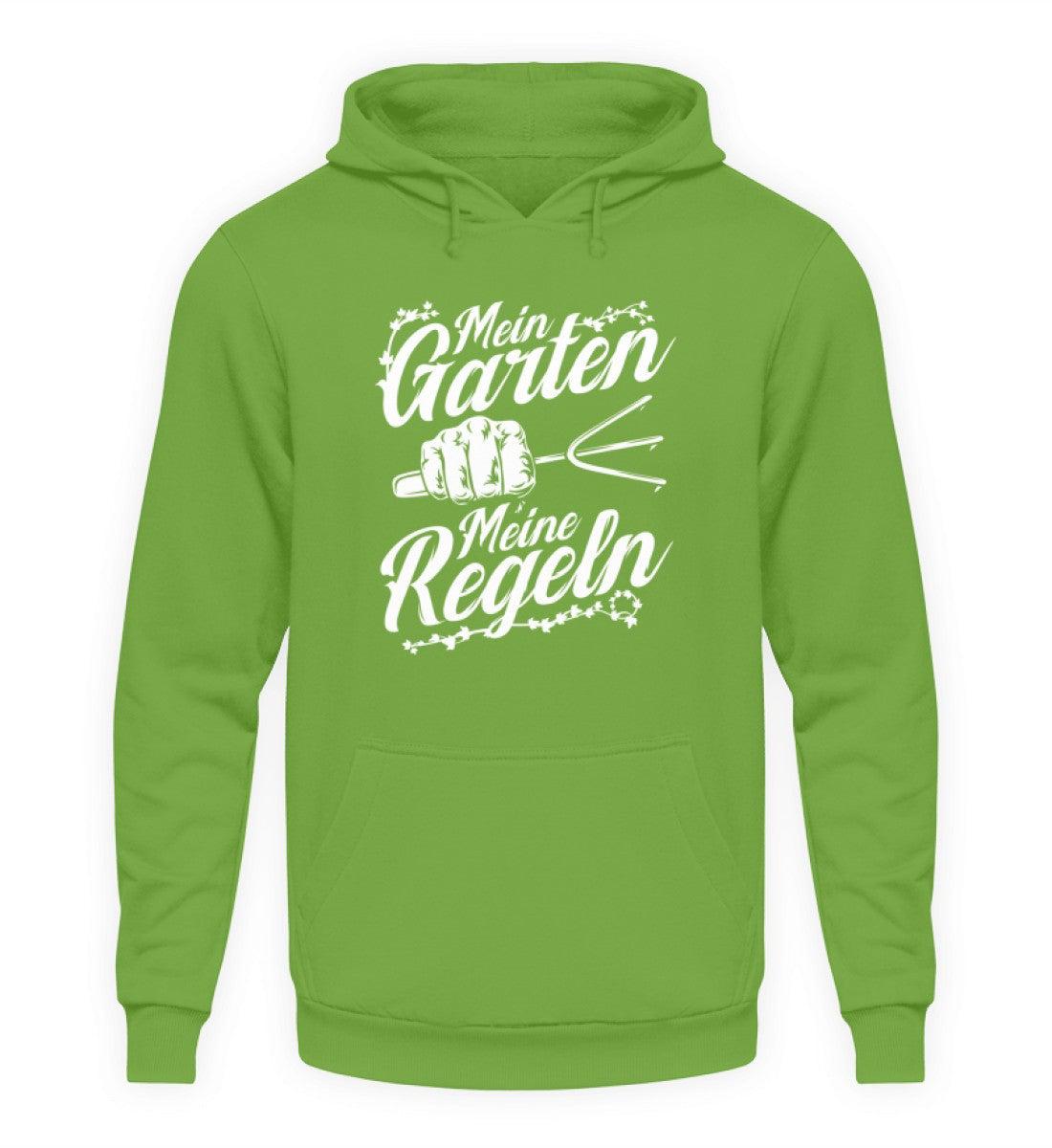 Mein Garten meine Regeln · Unisex Kapuzenpullover Hoodie-Unisex Hoodie-LimeGreen-S-Agrarstarz