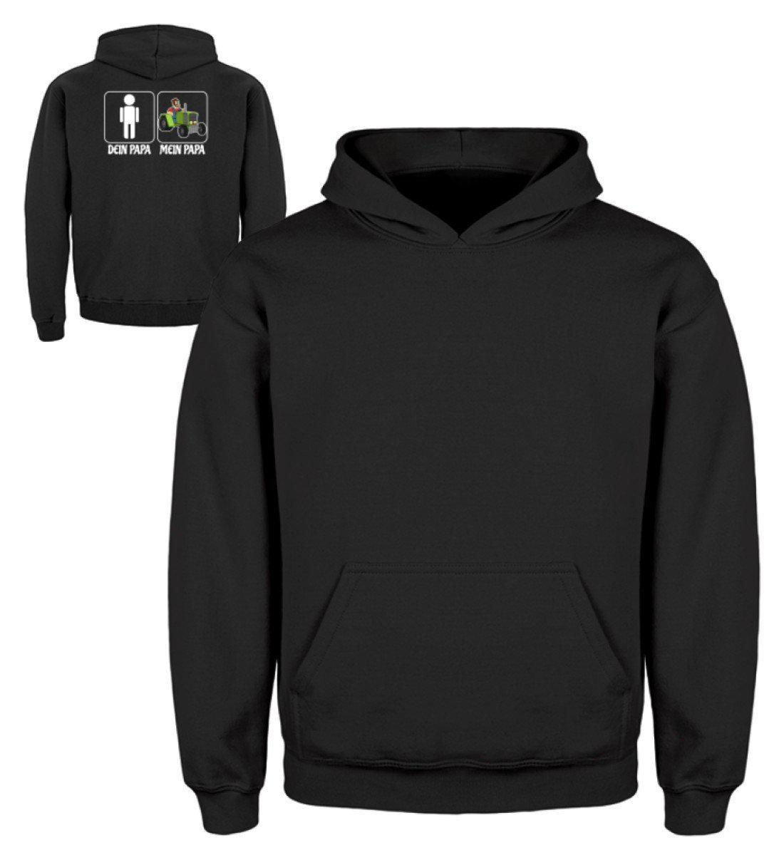 Mein Papa Traktor · Kinder Kapuzenpullover Hoodie-Kinder Hoodie-Jet Black-3/4 (98/104)-Agrarstarz