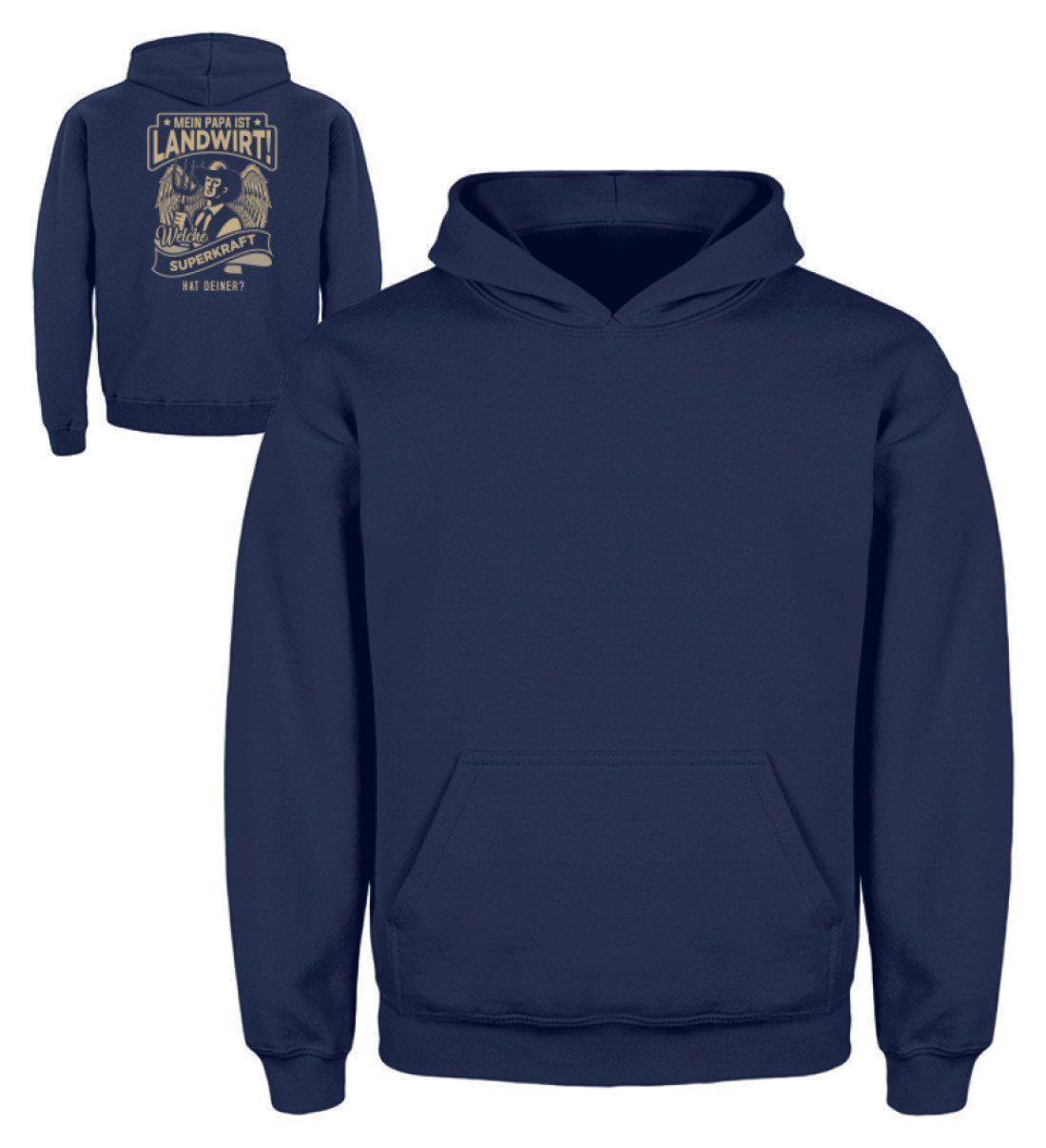 Mein Papa hat Superkraft · Kinder Kapuzenpullover Hoodie-Kinder Hoodie-New French Navy-3/4 (98/104)-Agrarstarz