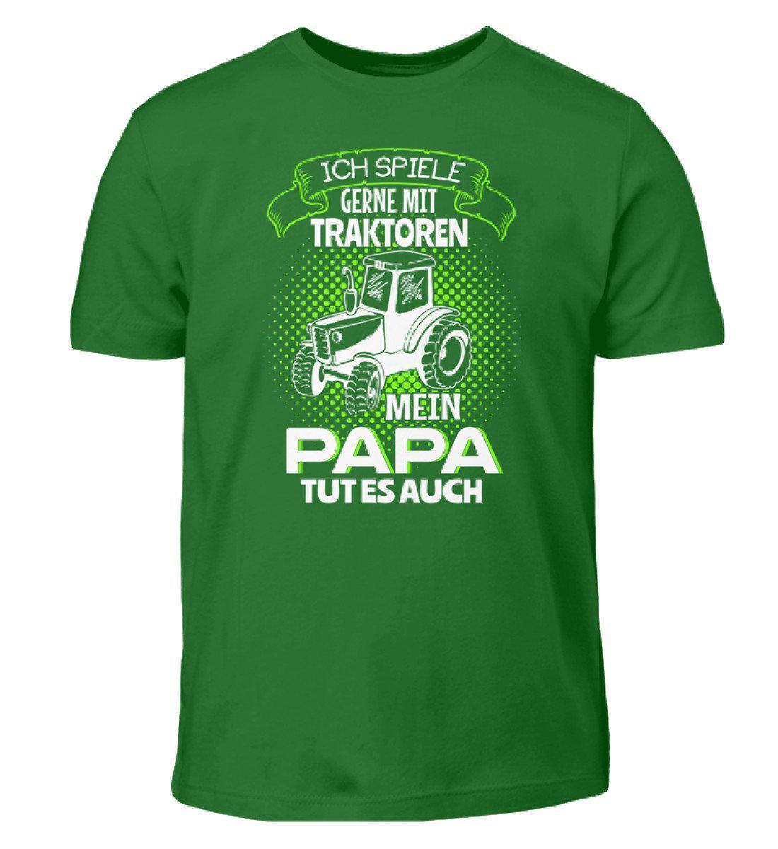 Mein Papa spielt mit Traktoren · Kinder T-Shirt-Kinder T-Shirt-Kelly Green-12/14 (152/164)-Agrarstarz