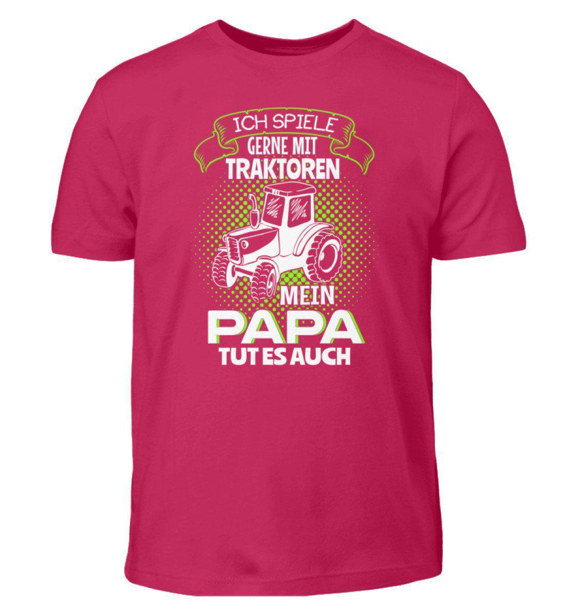 Mein Papa spielt mit Traktoren · Kinder T-Shirt-Kinder T-Shirt-Sorbet-12/14 (152/164)-Agrarstarz