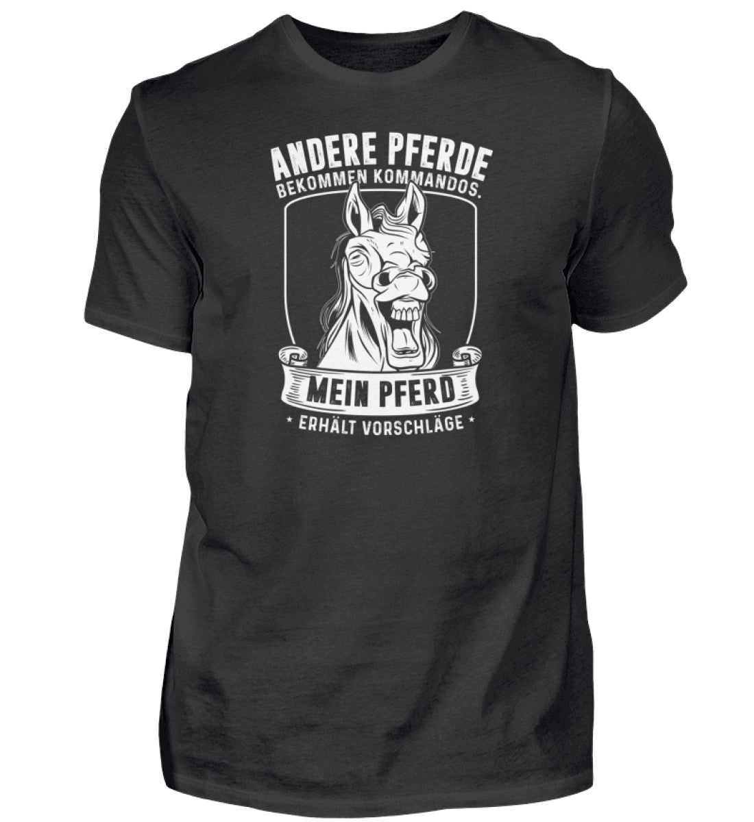 Mein Pferd erhält Vorschläge · Herren T-Shirt-Herren Basic T-Shirt-Black-S-Agrarstarz