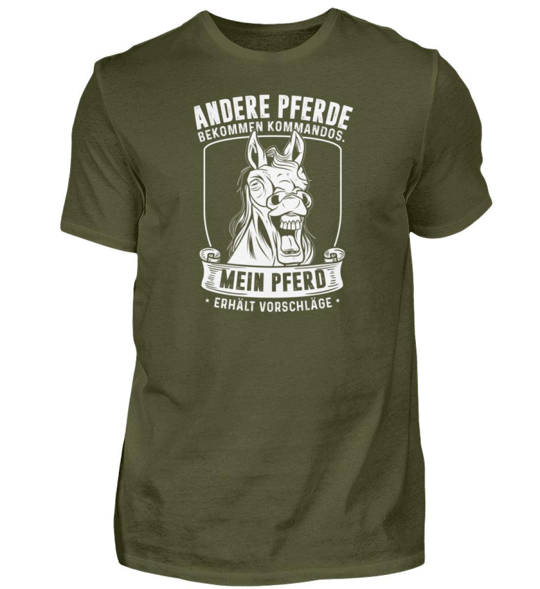 Mein Pferd erhält Vorschläge · Herren T-Shirt-Herren Basic T-Shirt-Urban Khaki-S-Agrarstarz