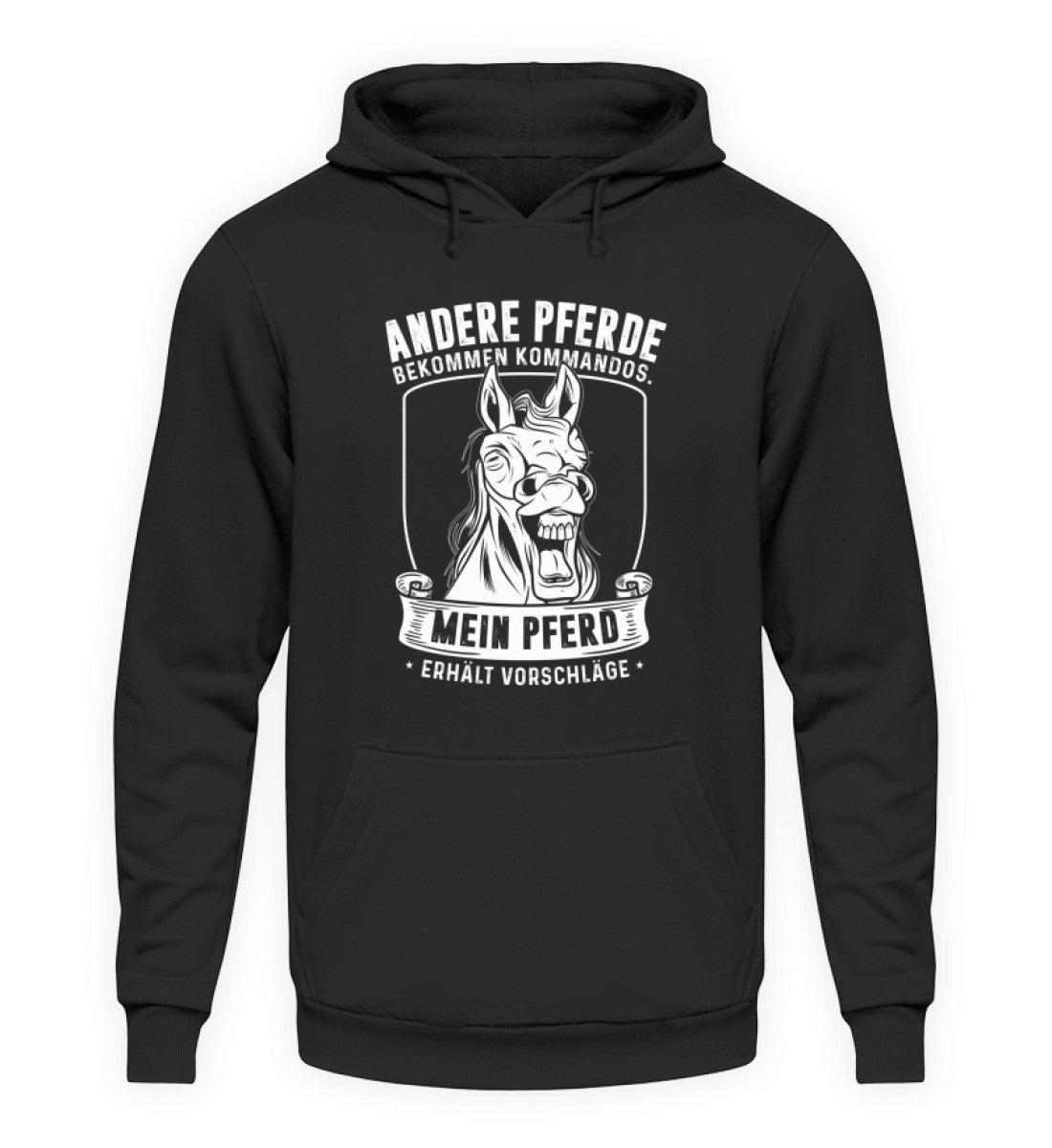 Mein Pferd erhält Vorschläge · Unisex Kapuzenpullover Hoodie-Unisex Hoodie-Deep Black-S-Agrarstarz