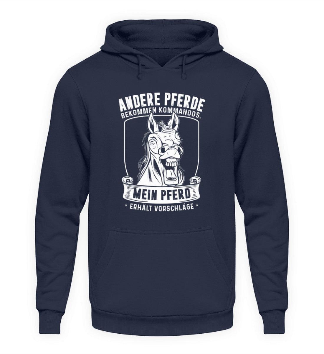 Mein Pferd erhält Vorschläge · Unisex Kapuzenpullover Hoodie-Unisex Hoodie-Oxford Navy-S-Agrarstarz