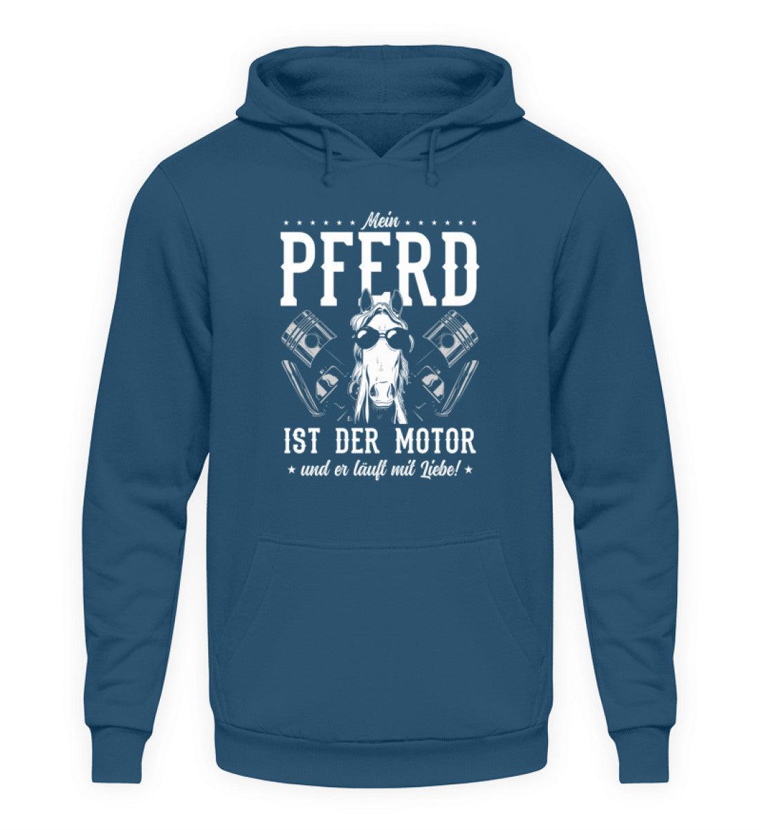Mein Pferd ist der Motor · Unisex Kapuzenpullover Hoodie-Unisex Hoodie-Airforce Blue-S-Agrarstarz