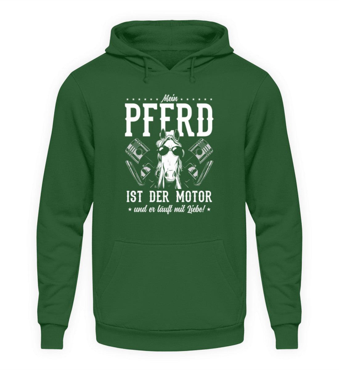 Mein Pferd ist der Motor · Unisex Kapuzenpullover Hoodie-Unisex Hoodie-Bottle Green-S-Agrarstarz