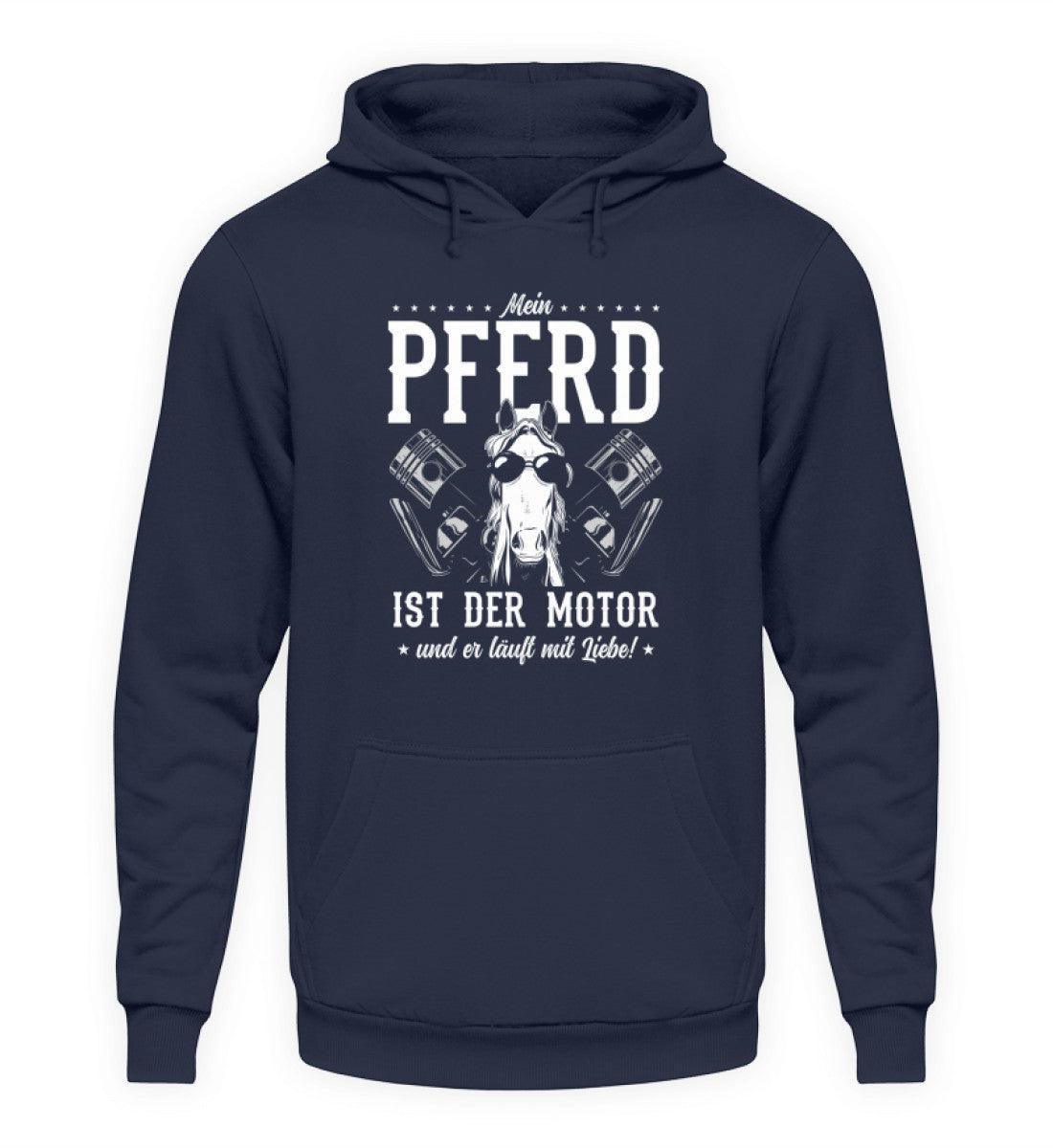 Mein Pferd ist der Motor · Unisex Kapuzenpullover Hoodie-Unisex Hoodie-Oxford Navy-S-Agrarstarz