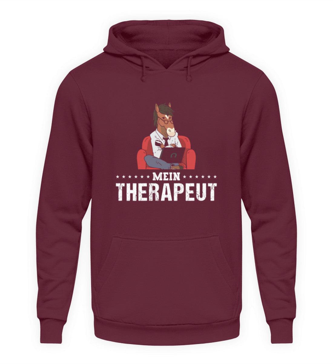 Mein Therapeut Pferd · Unisex Kapuzenpullover Hoodie-Unisex Hoodie-Burgundy-S-Agrarstarz