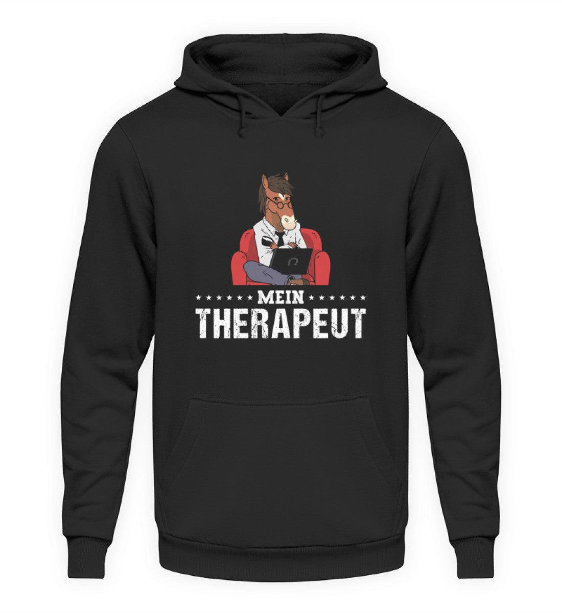 Mein Therapeut Pferd · Unisex Kapuzenpullover Hoodie-Unisex Hoodie-Deep Black-S-Agrarstarz
