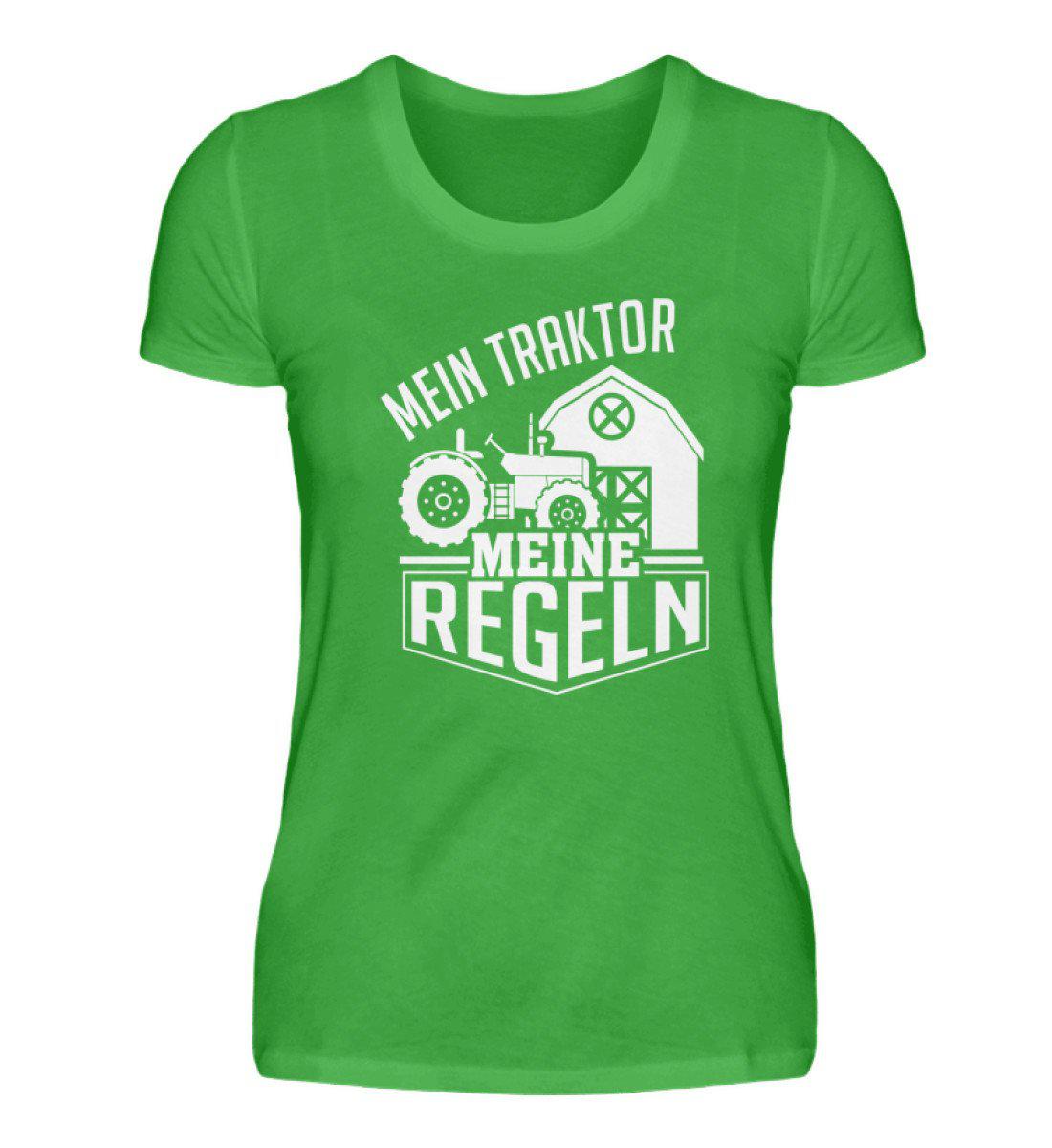 Mein Traktor meine Regeln · Damen T-Shirt-Damen Basic T-Shirt-Green Apple-S-Agrarstarz