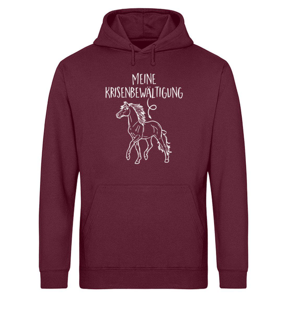 Meine Krisenbewältigung Pferd · Unisex Organic Hoodie-Drummer Hoodie ST/ST-Burgundy-XS-Agrarstarz